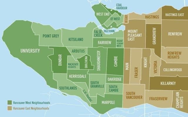 バンクーバーの周辺地図